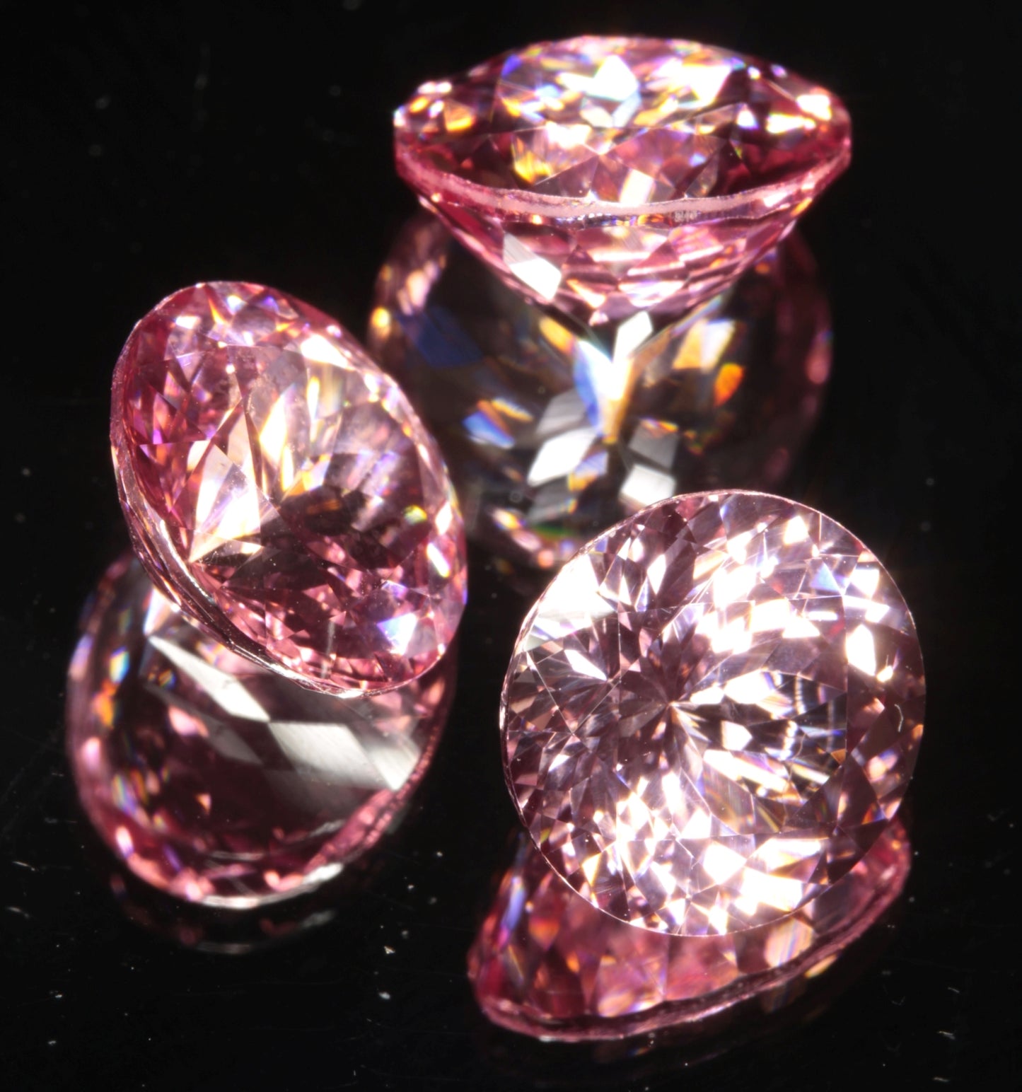 Calibrated Titanium Laser Sapphires, Clean and Bubbly "Strawberry" Sapphires
