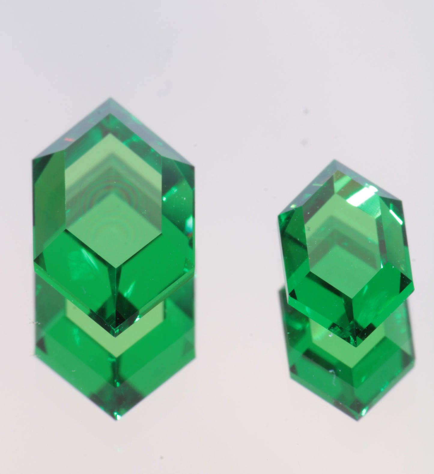 RetroHex™ Cut Green Laser Garnets, Vanadium YAG Gems
