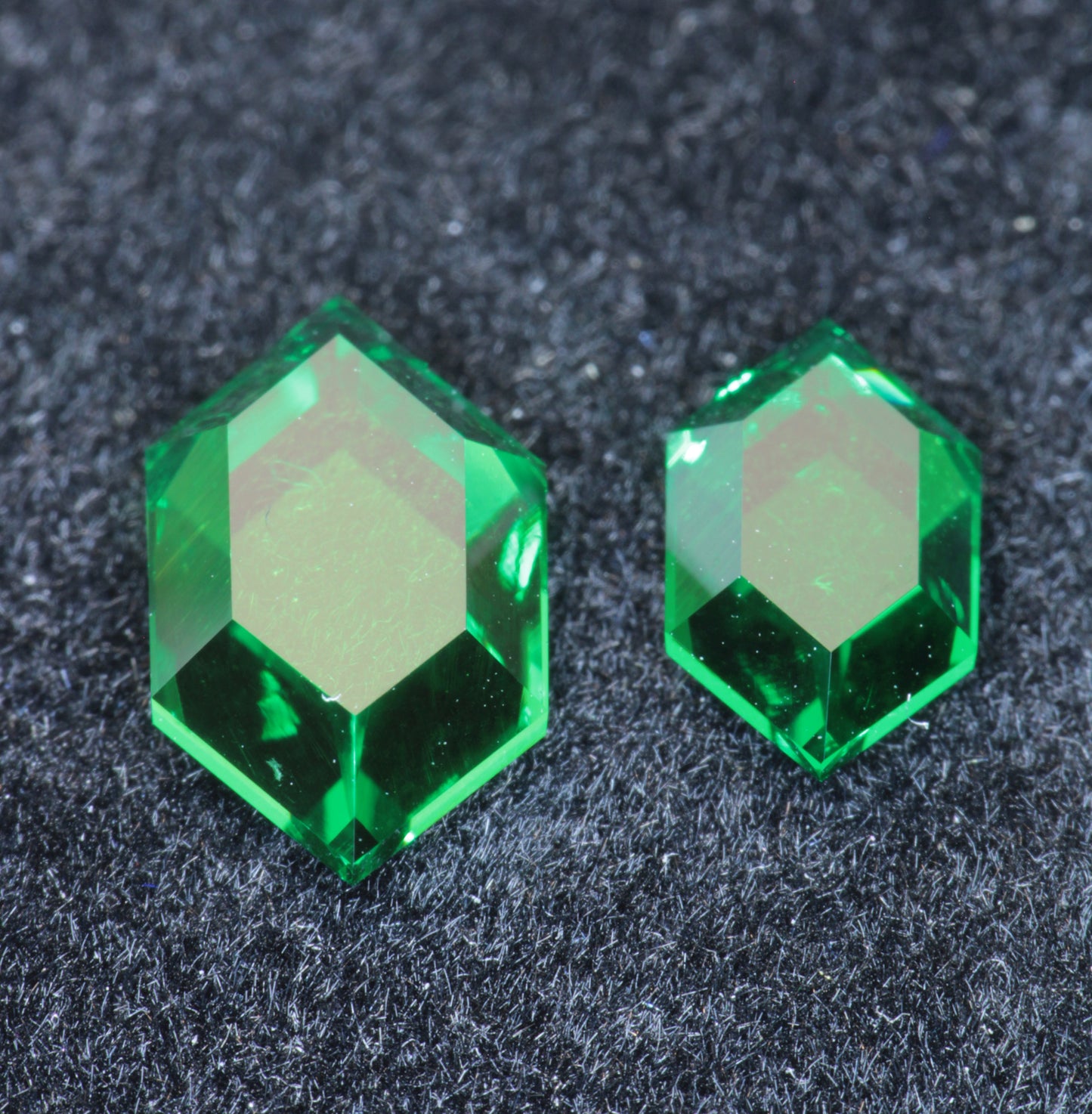 RetroHex™ Cut Green Laser Garnets, Vanadium YAG Gems
