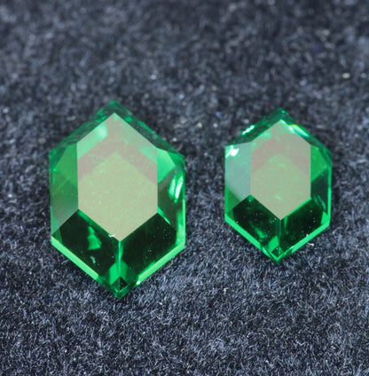 RetroHex™ Cut Green Laser Garnets, Vanadium YAG Gems