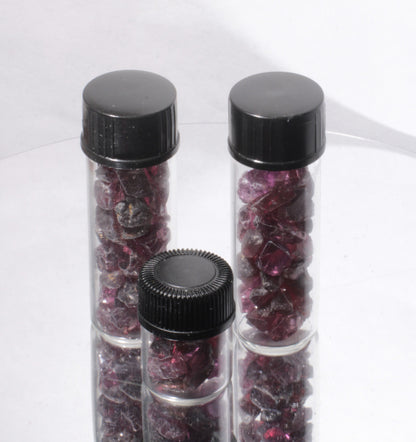 Loose Garnet Gem Vials, Natural Red and Pink Rhodolite Garnet