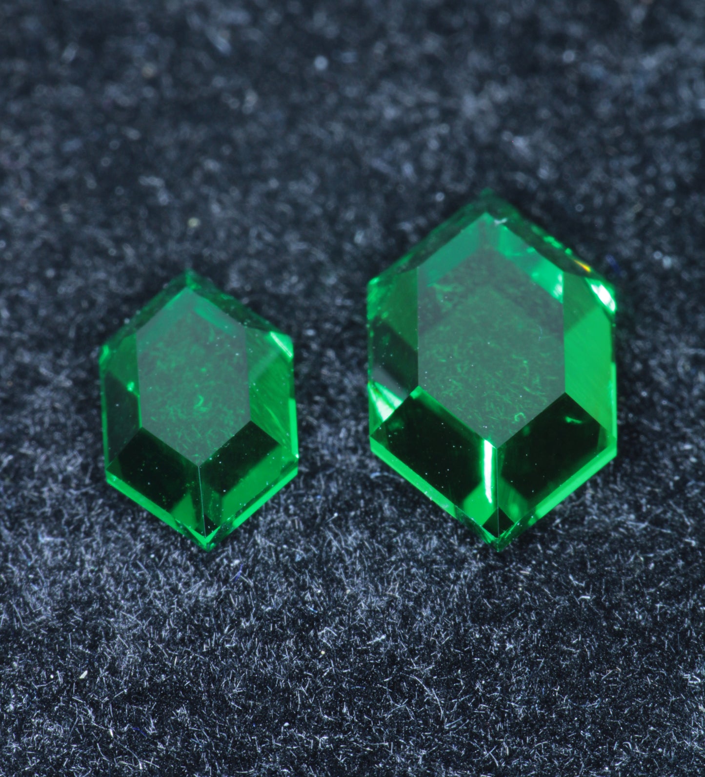 RetroHex™ Cut Green Laser Garnets, Vanadium YAG Gems