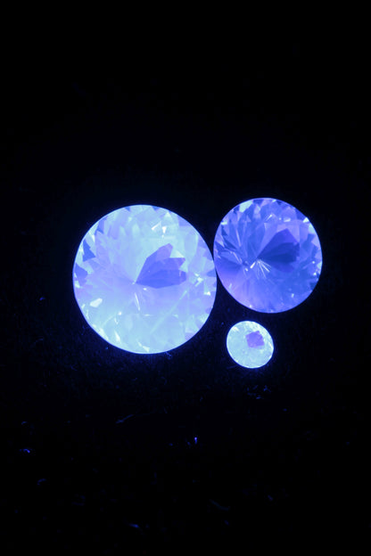 LYSO Faceted Loose Gems Blue Fluorescent Scintillator