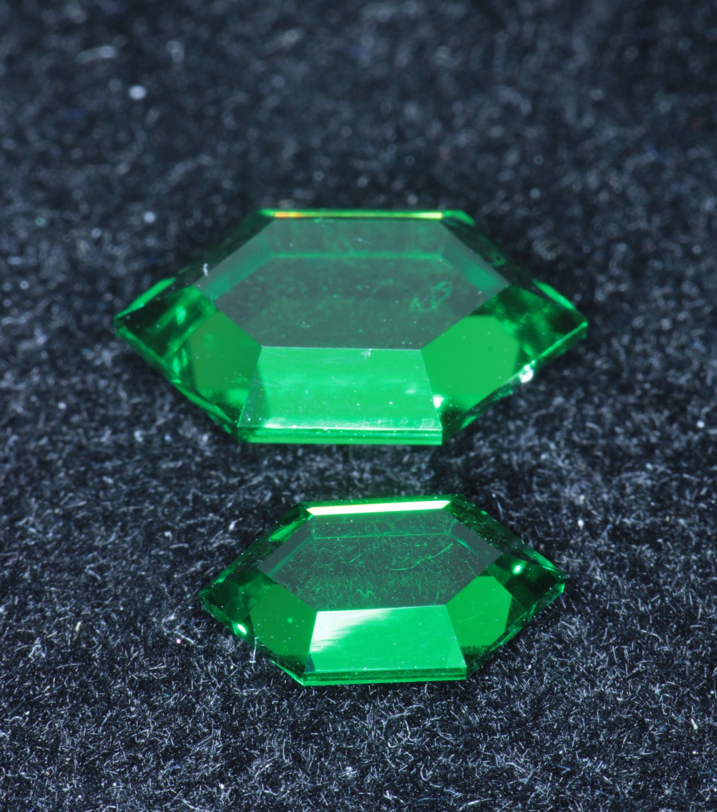 RetroHex™ Cut Green Laser Garnets, Vanadium YAG Gems