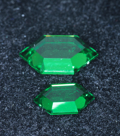 RetroHex™ Cut Green Laser Garnets, Vanadium YAG Gems