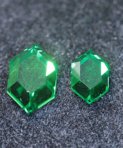 RetroHex™ Cut Green Laser Garnets, Vanadium YAG Gems