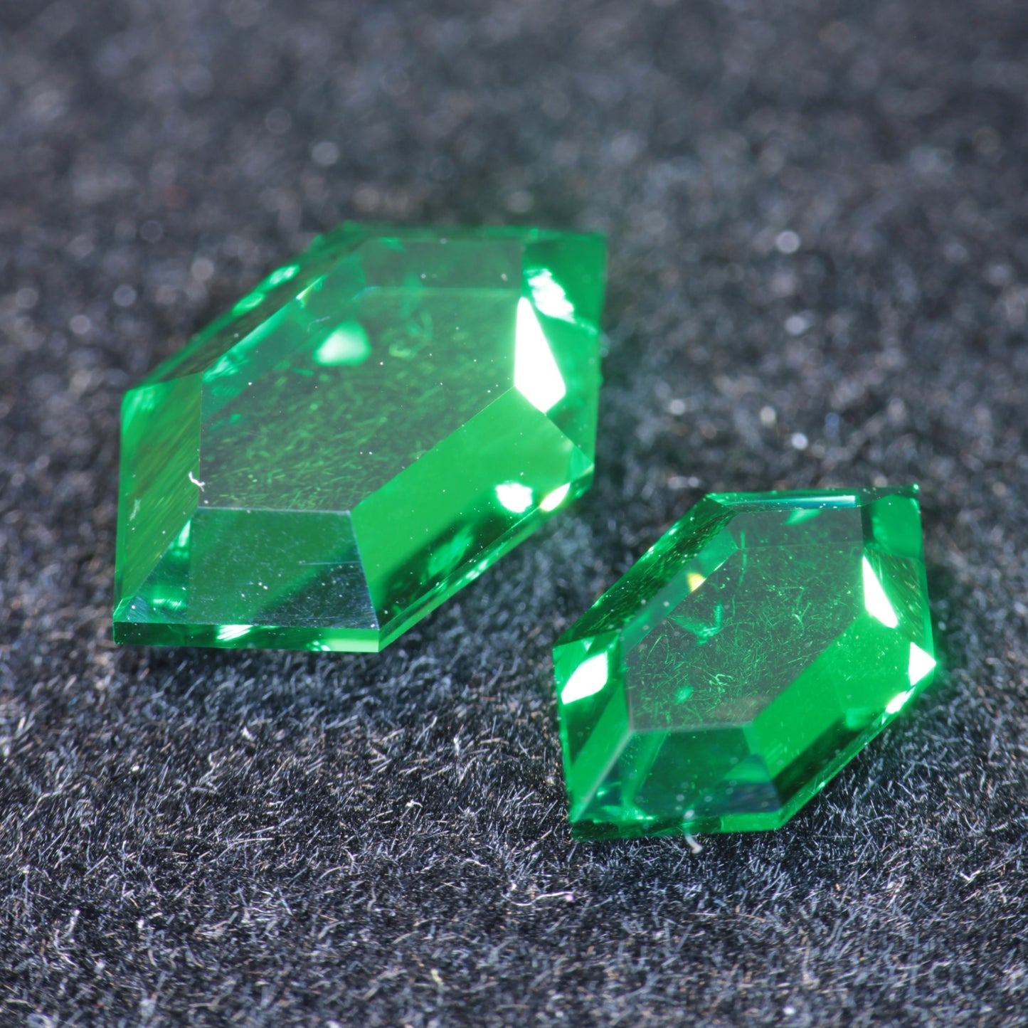 RetroHex™ Cut Green Laser Garnets, Vanadium YAG Gems