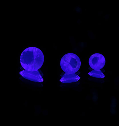 Lab Fluorite Faceted Loose Gems Blue Fluorescent Scintillator