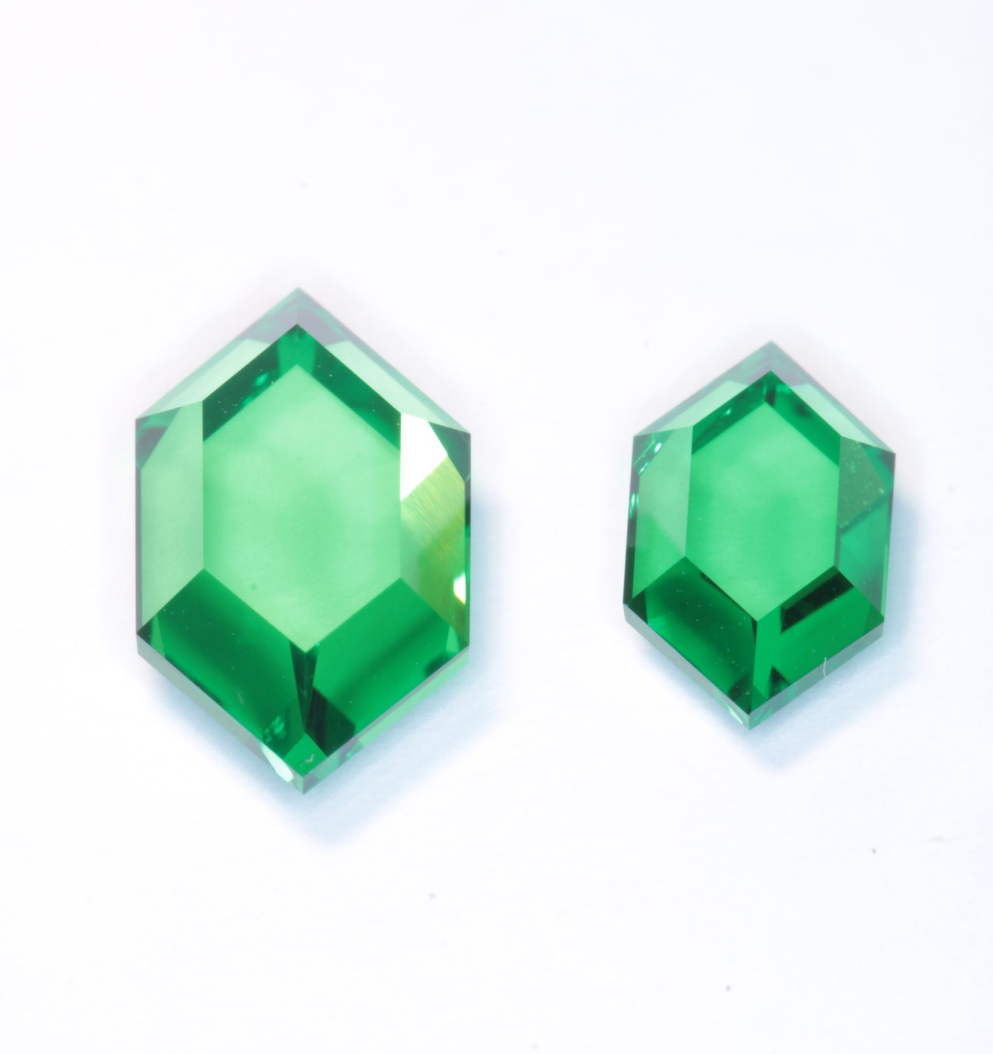 RetroHex™ Cut Green Laser Garnets, Vanadium YAG Gems