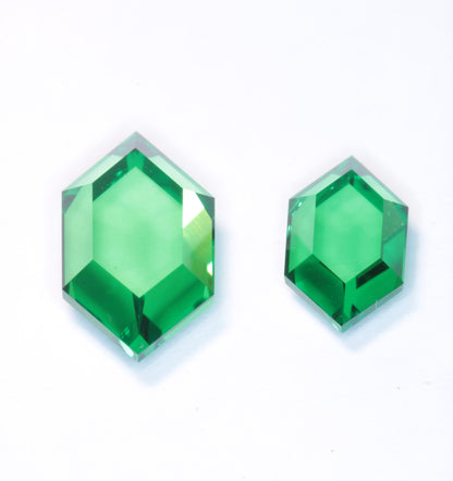 RetroHex™ Cut Green Laser Garnets, Vanadium YAG Gems