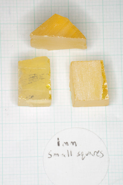 Orange Lithium Tantalate Facet Rough, Lab Created Gem of Science