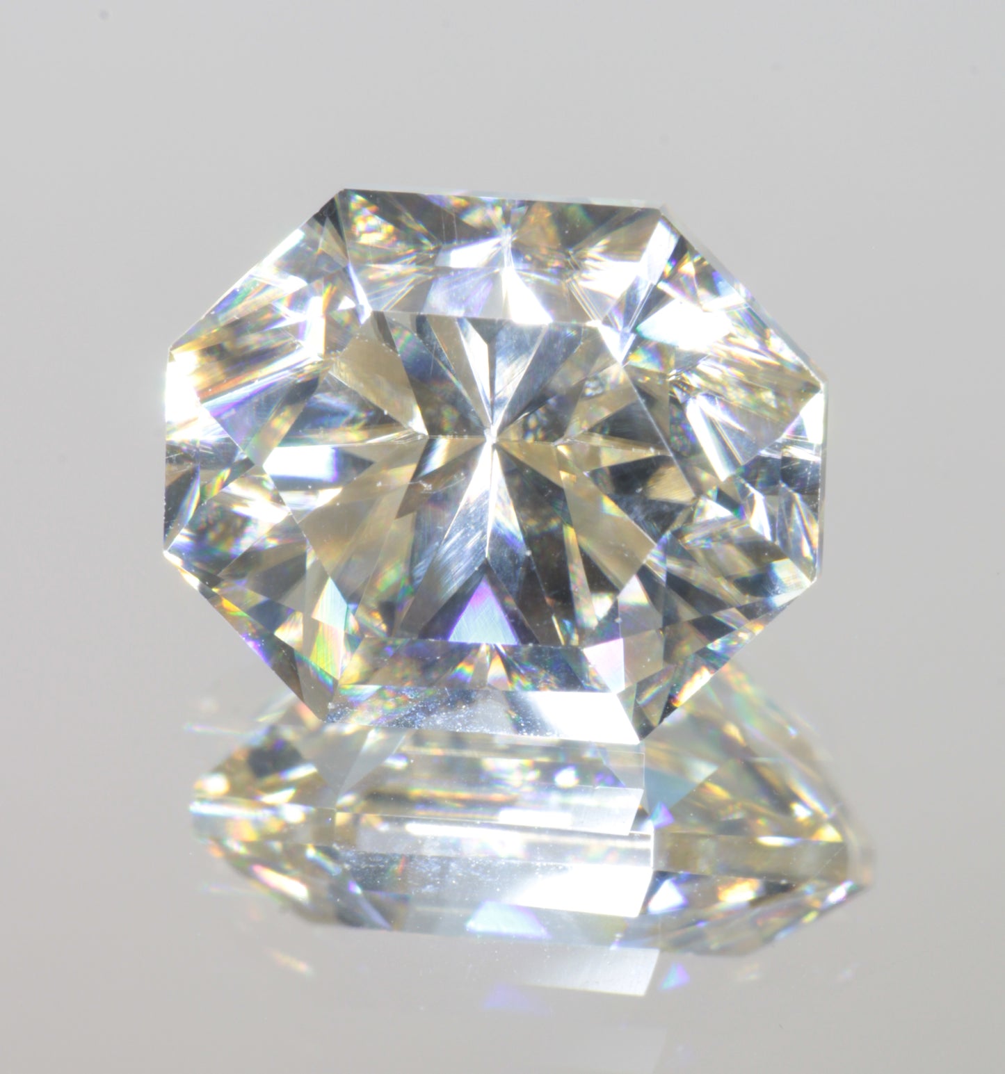 Near-Colorless Moissanite, Light Gold Moissanite Gems