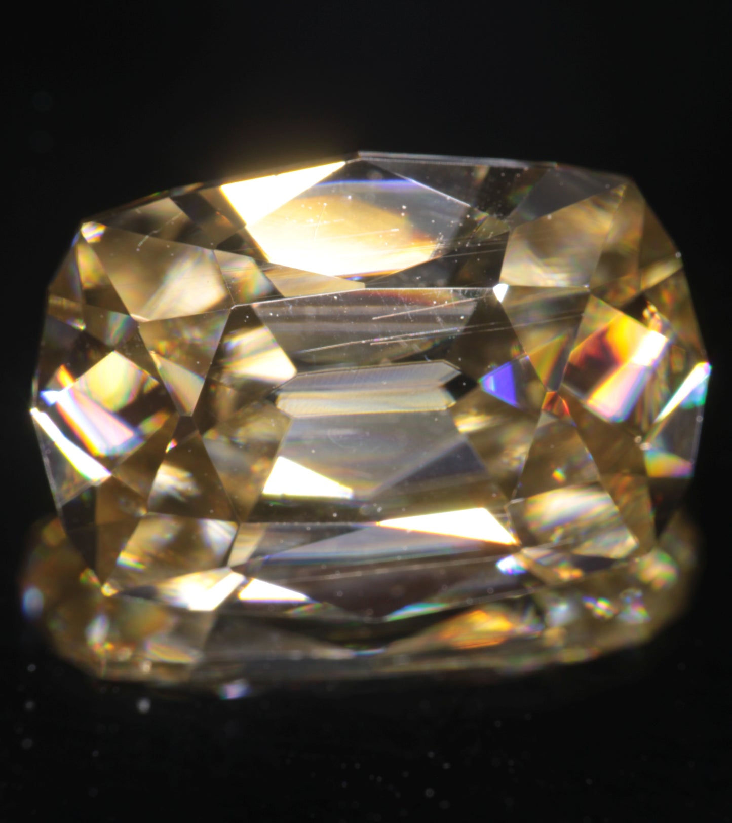 Long Old Mine Cushion Cut in Smoky Moissanite 8.9ct