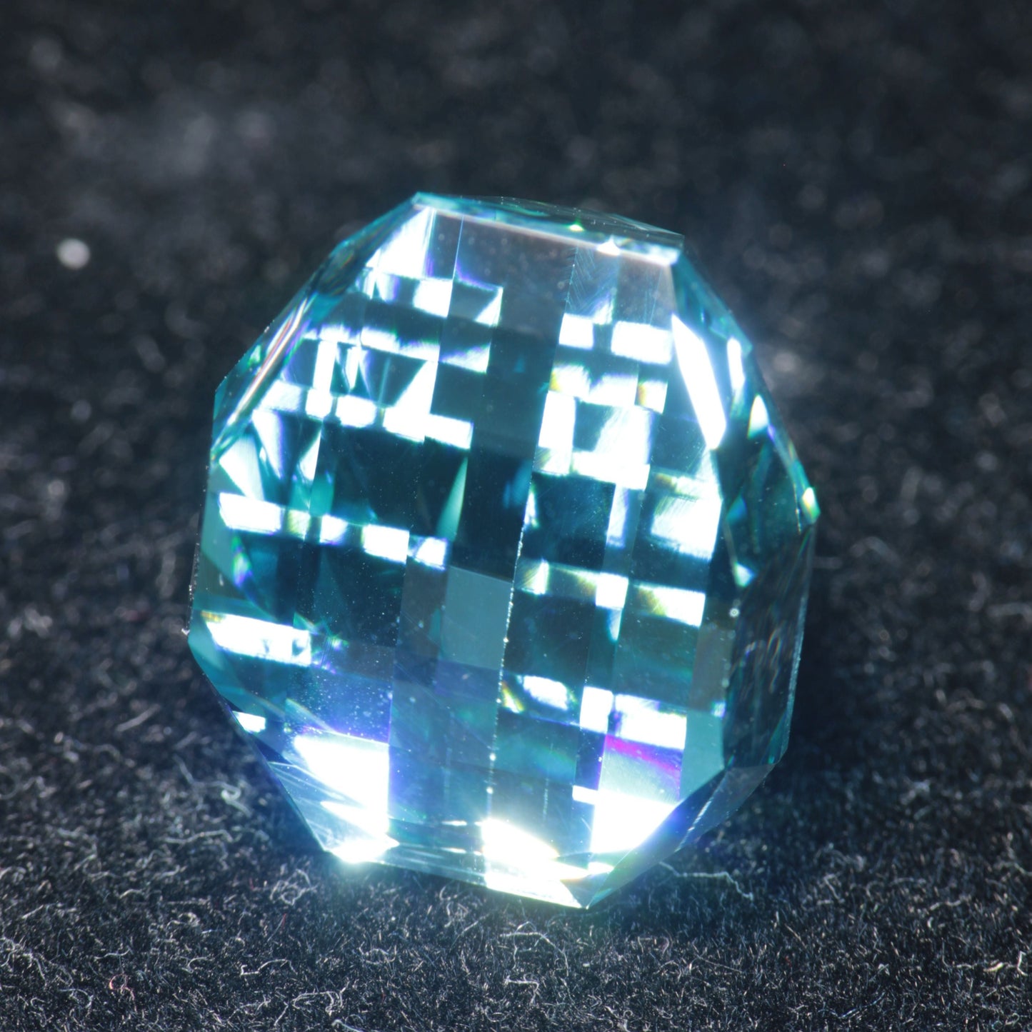 Pixel Cut Blue Laser Garnet 34ct "Minecraft Diamond"