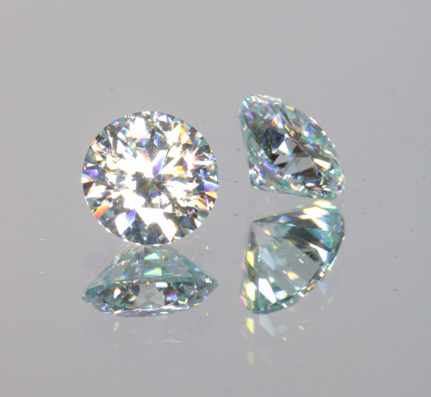 Near-Colorless Moissanite, Light Gold Moissanite Gems