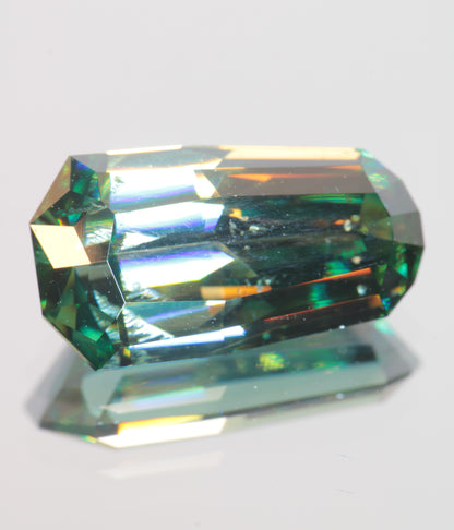 Dichroic Moissanite, Loose Yellow and Blue Faceted Gemstones