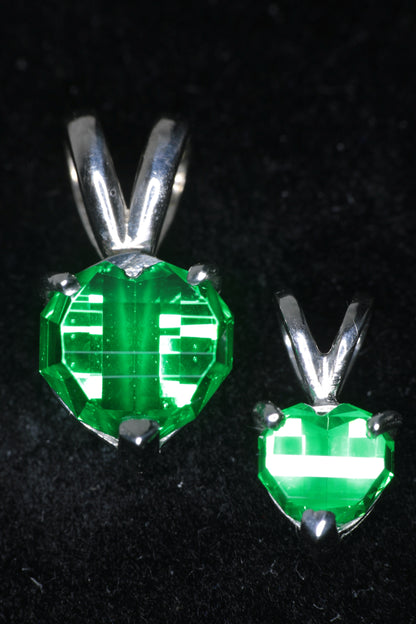 RetroHeart™ Pendants in Sterling Silver, Pixel Heart Cut