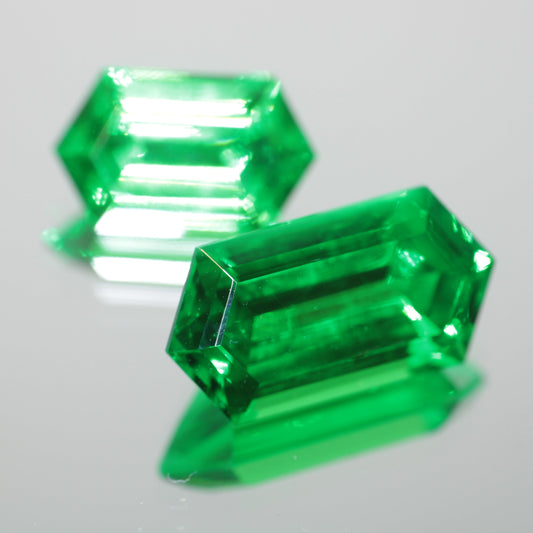 Rupee Cut Green Laser Garnets, Vanadium YAG Gems