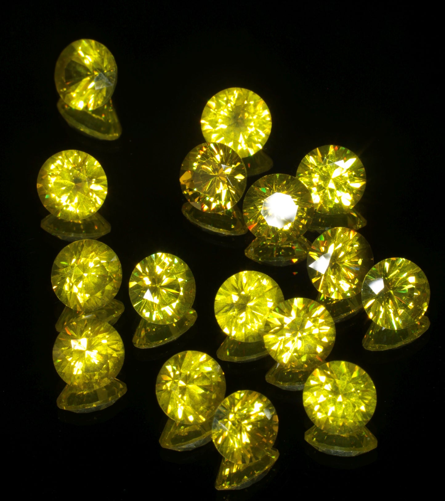 Golden Laser Garnet Faceted Stones, Nd+Ce YAG