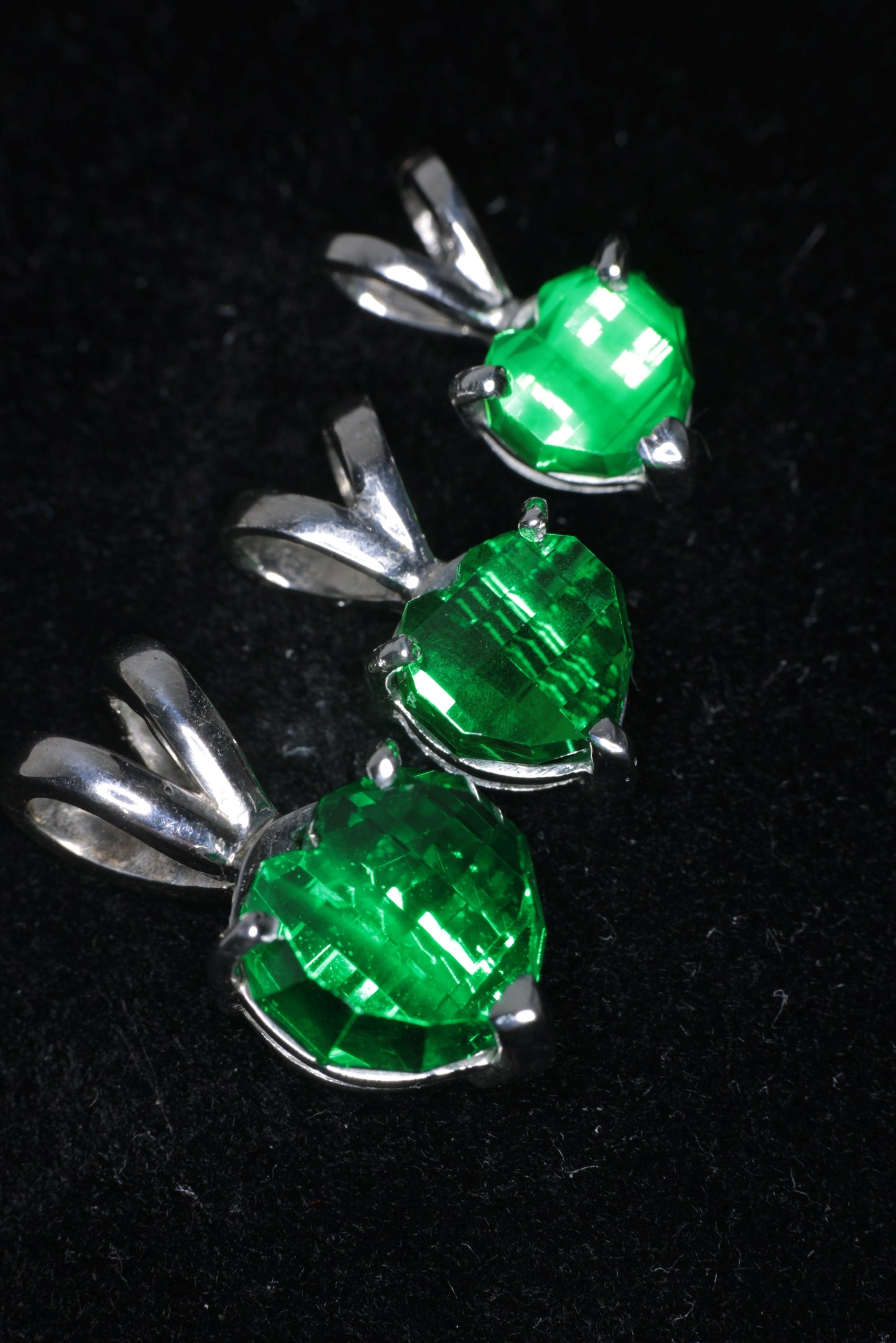 RetroHeart™ Pendants in Sterling Silver, Pixel Heart Cut