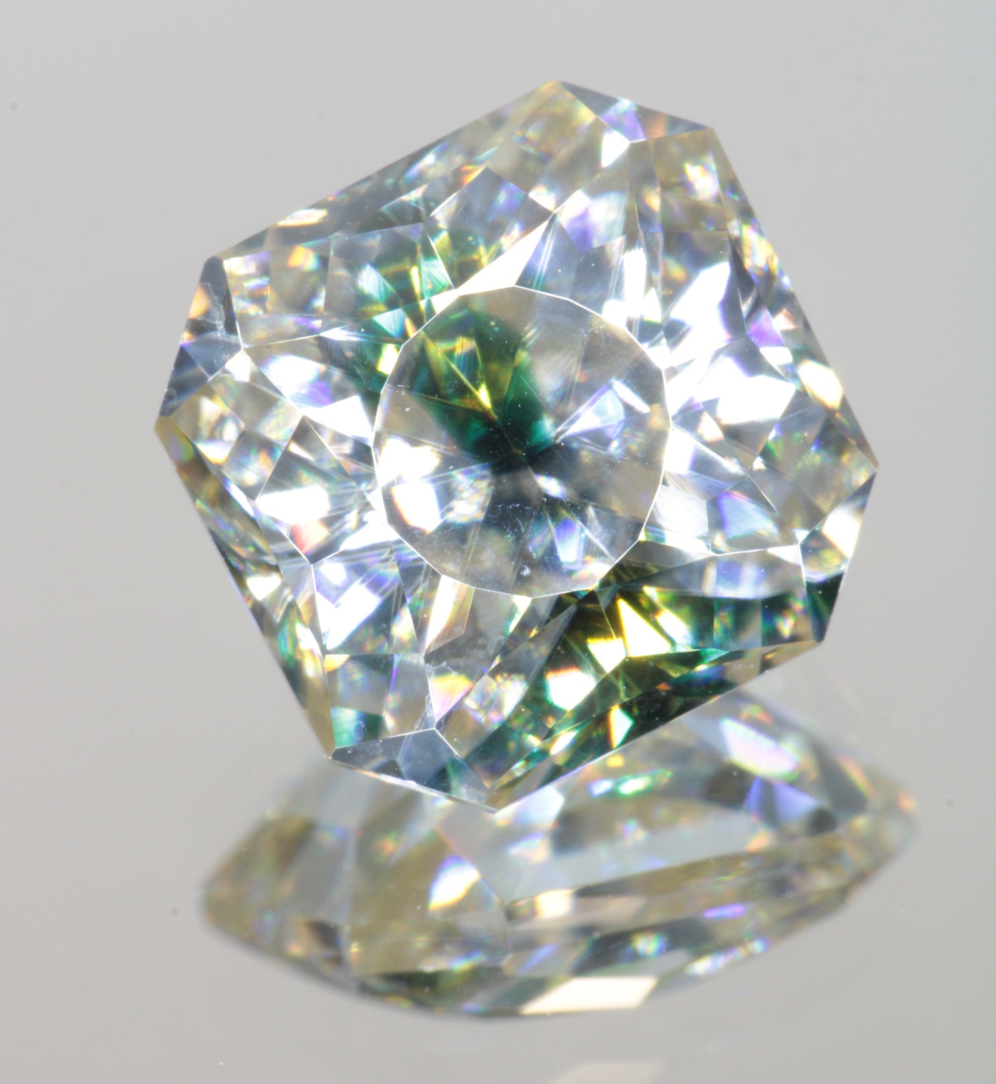 Near-Colorless Moissanite, Light Gold Moissanite Gems