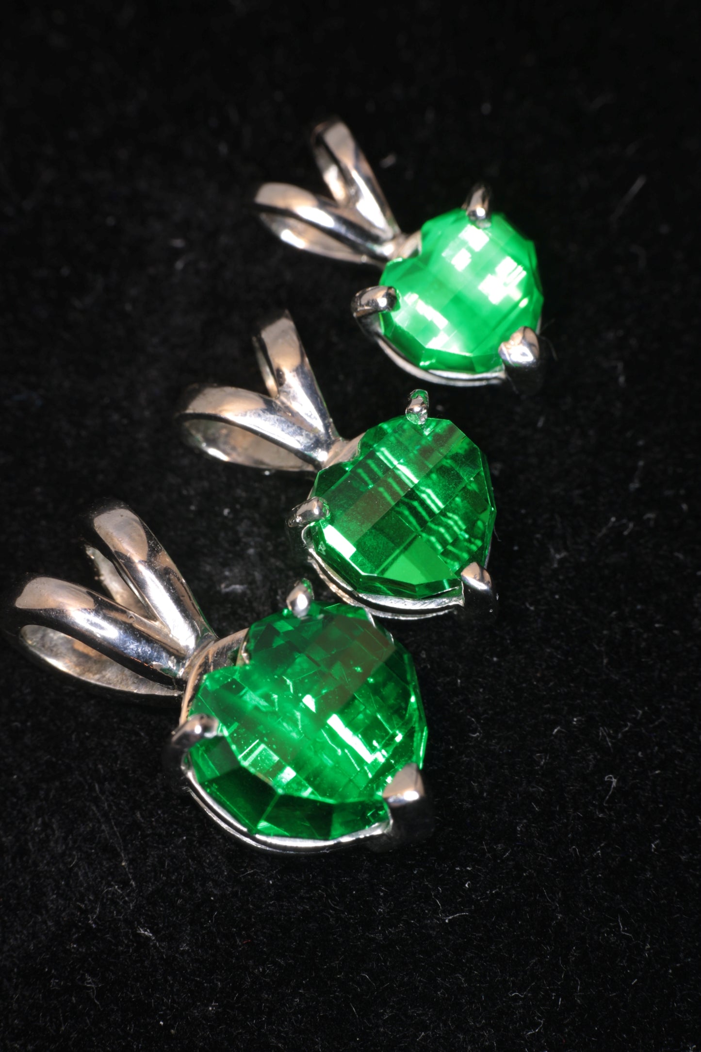 RetroHeart™ Pendants in Sterling Silver, Pixel Heart Cut