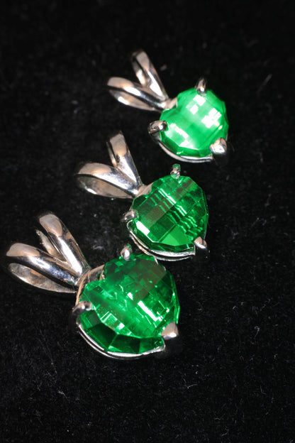 RetroHeart™ Pendants in Sterling Silver, Pixel Heart Cut