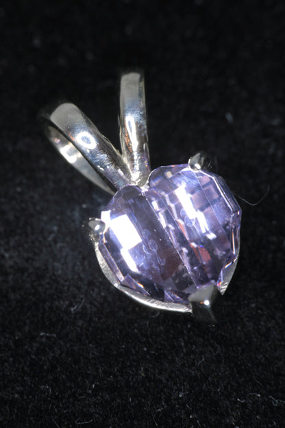 RetroHeart™ Pendants in Sterling Silver, Pixel Heart Cut