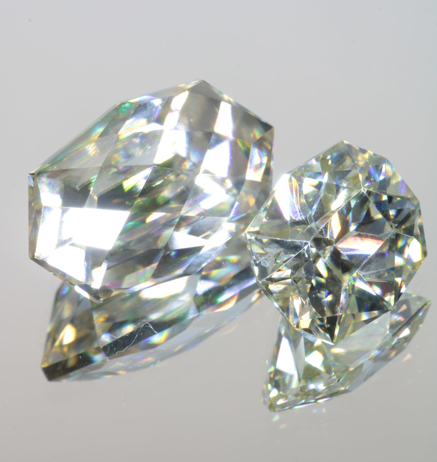 Near-Colorless Moissanite, Light Gold Moissanite Gems