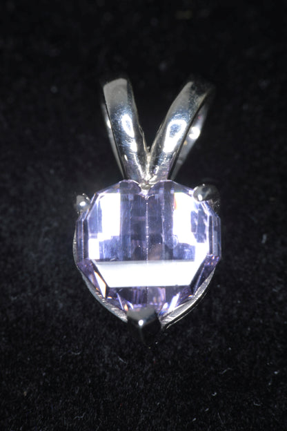 RetroHeart™ Pendants in Sterling Silver, Pixel Heart Cut