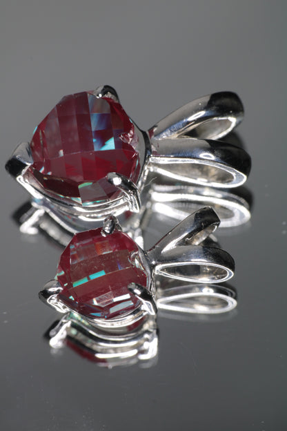 RetroHeart™ Pendants in Sterling Silver, Pixel Heart Cut