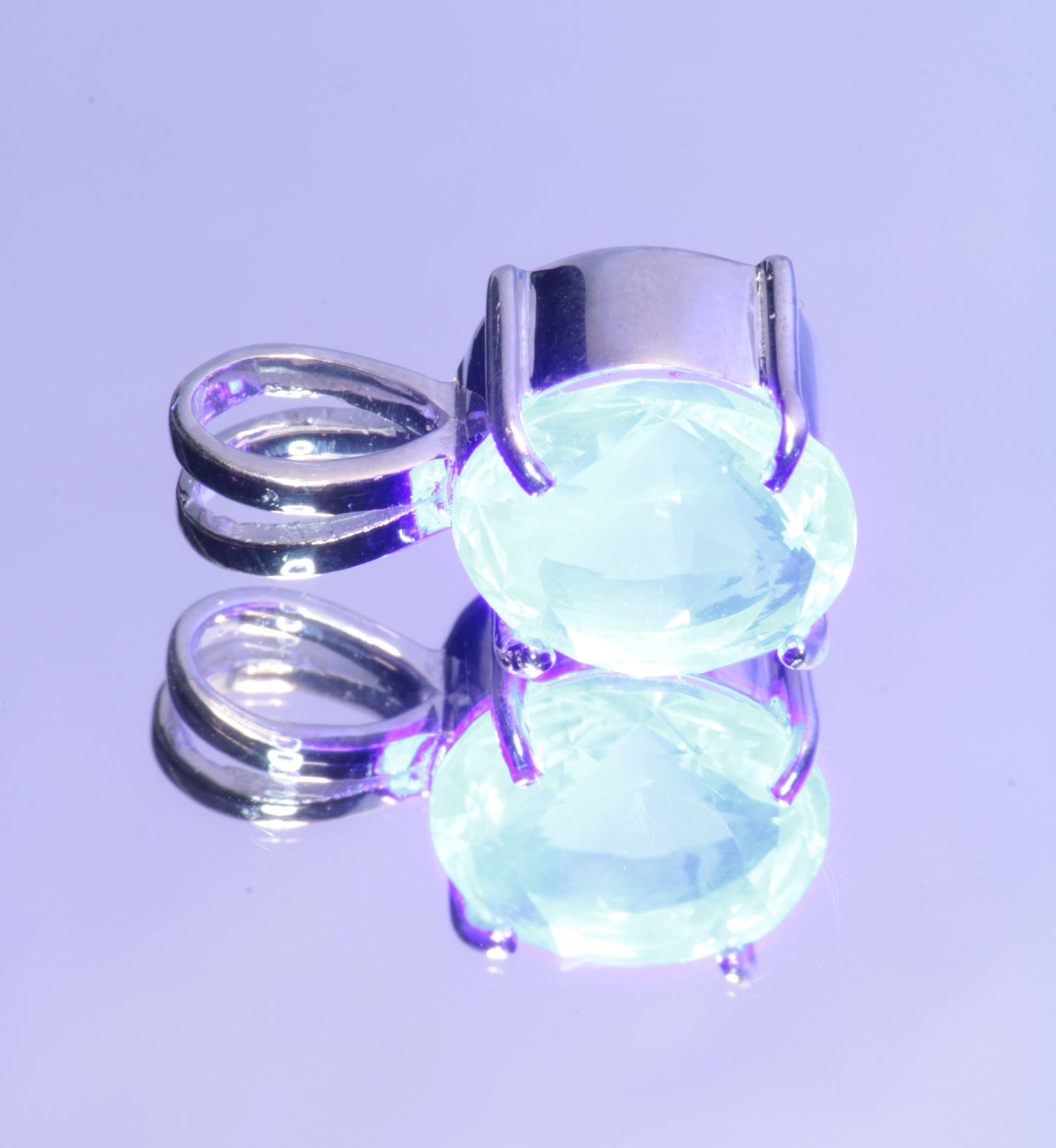 Lab Blue Glow Fluorite Pendants in Sterling Silver