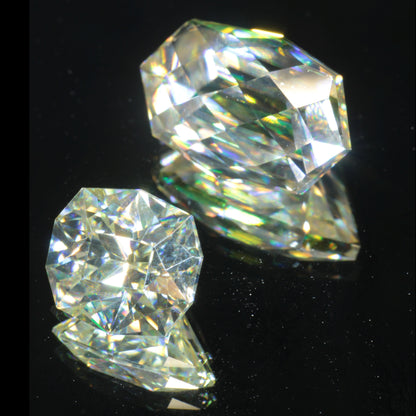 Near-Colorless Moissanite, Light Gold Moissanite Gems