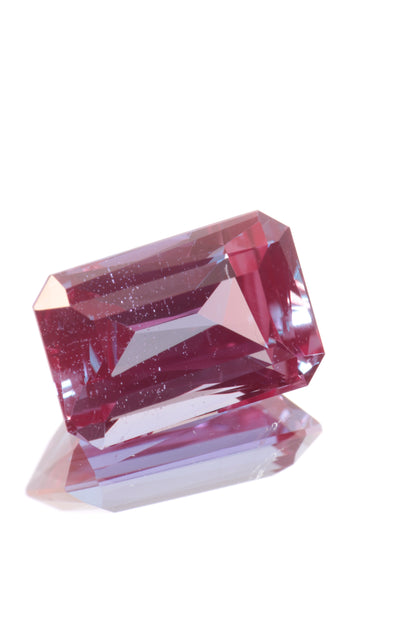 Laser Alexandrite Faceted Stones Lab Created, Red Glow Alexandrite