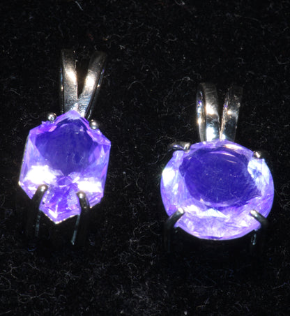 Lab Blue Glow Fluorite Pendants in Sterling Silver