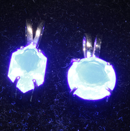 Lab Blue Glow Fluorite Pendants in Sterling Silver