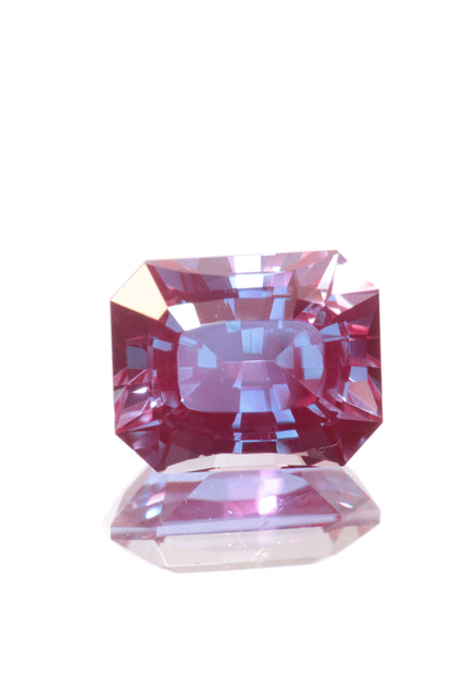 Laser Alexandrite Faceted Stones Lab Created, Red Glow Alexandrite