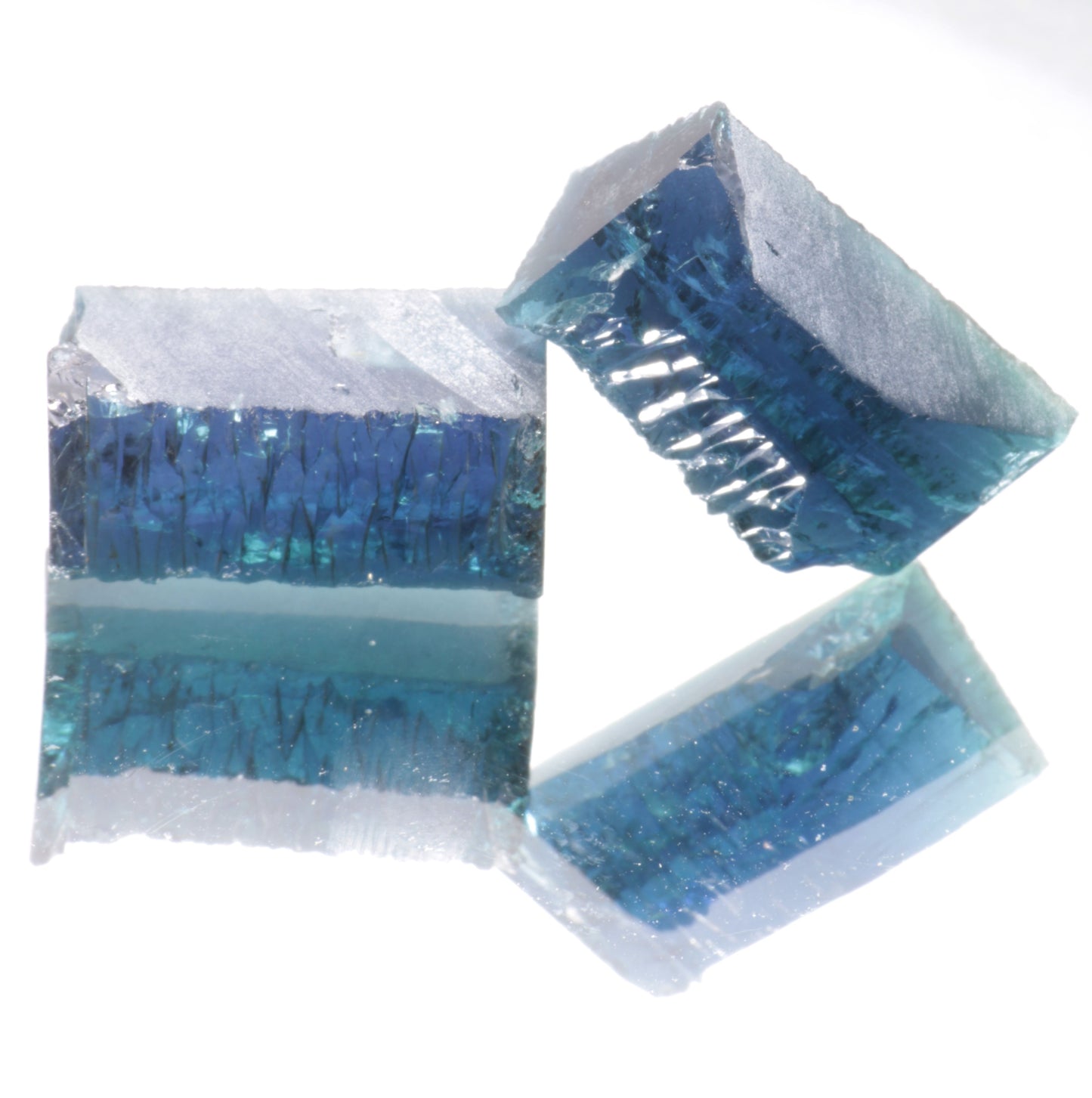 Deep Blue Beryl Facet Rough, Hydrothermal Exotic Lab Beryl Crystals