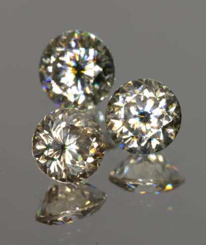 Moissanite Eyes, Loose Round Cut Bicolor Moissanites