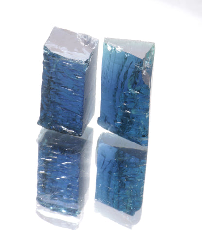 Deep Blue Beryl Facet Rough, Hydrothermal Exotic Lab Beryl Crystals