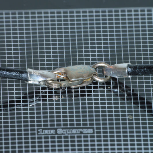 18 inch Black Leather Cord With Sterling Clasp