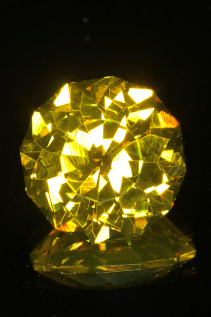 Golden Laser Garnet Faceted Stones, Nd+Ce YAG