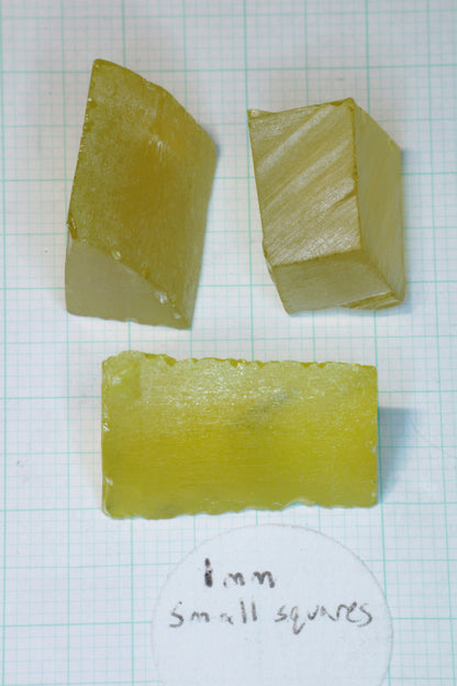 Golden Laser Garnet Facet Rough, Ce+Nd YAG