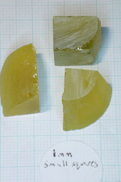 Golden Laser Garnet Facet Rough, Ce+Nd YAG