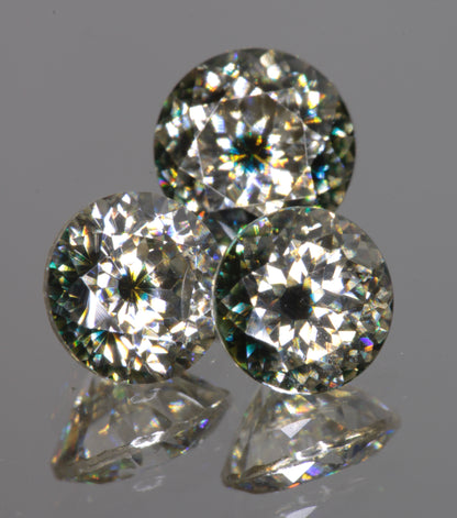 Moissanite Eyes, Loose Round Cut Bicolor Moissanites