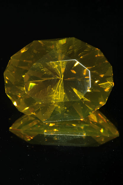 Golden Laser Garnet Faceted Stones, Nd+Ce YAG