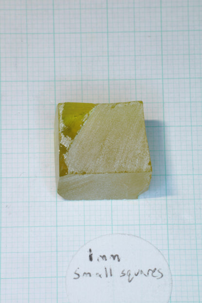Golden Laser Garnet Facet Rough, Ce+Nd YAG