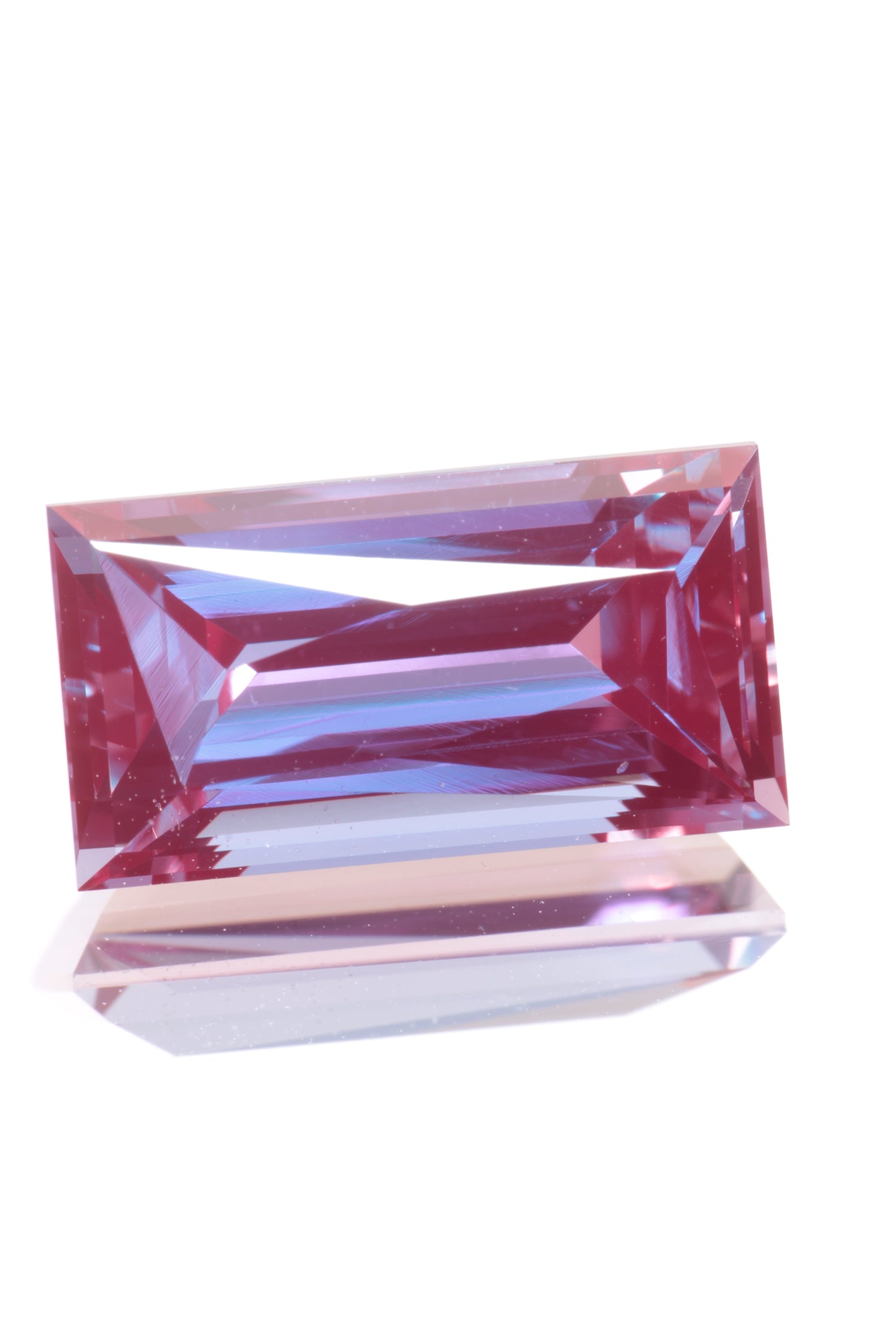 Laser Alexandrite Faceted Stones Lab Created, Red Glow Alexandrite