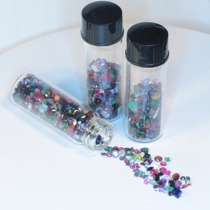 Assorted Breakout Gem Vials Mix of Natural, Lab, Glass Gems
