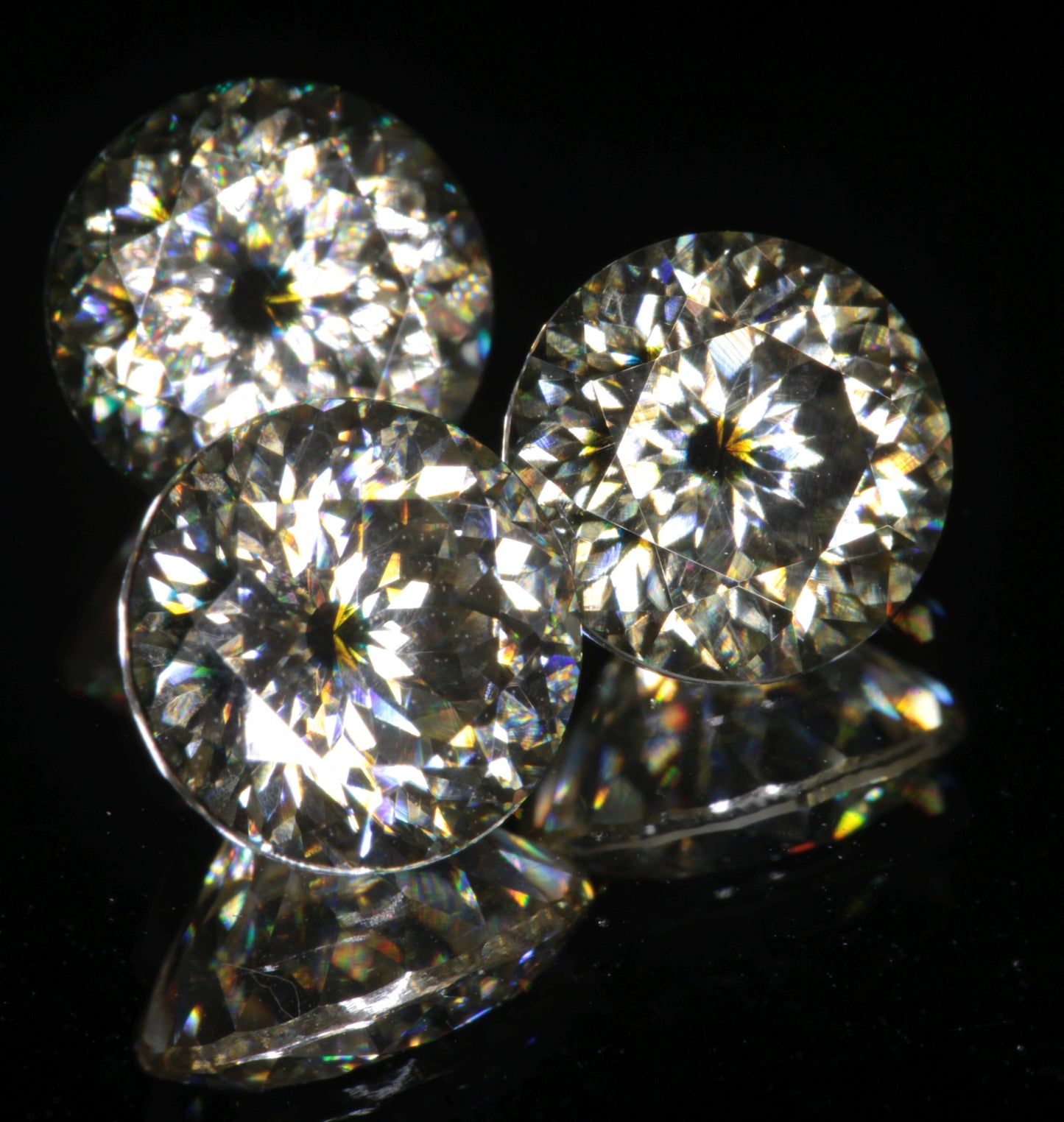 Moissanite Eyes, Loose Round Cut Bicolor Moissanites